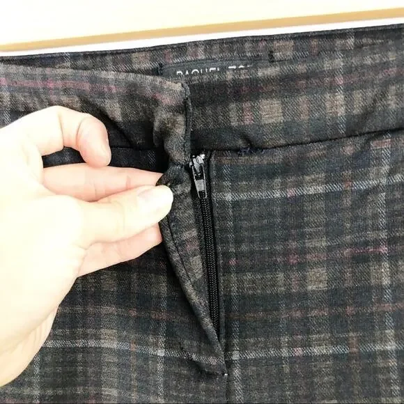 Rachel Zoe Laurel style- stylish brown plaid Pants - Picture 6 of 15